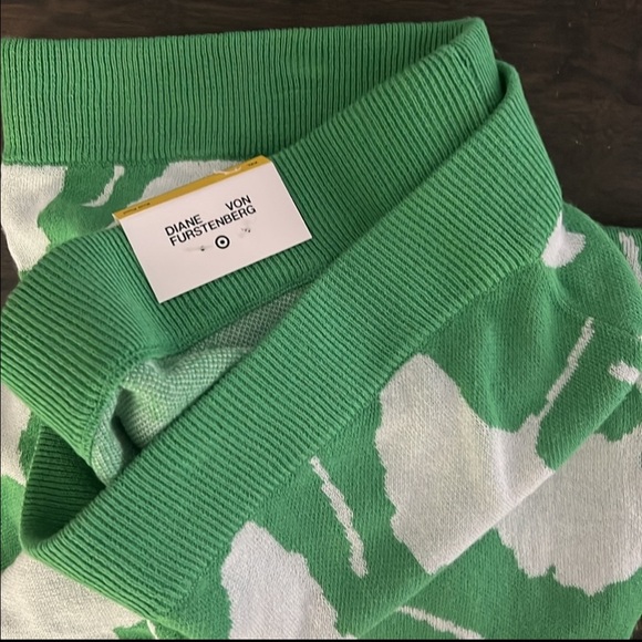 DVF x Target Green Ginko Print Jacquard Pants NWT - Picture 6 of 7